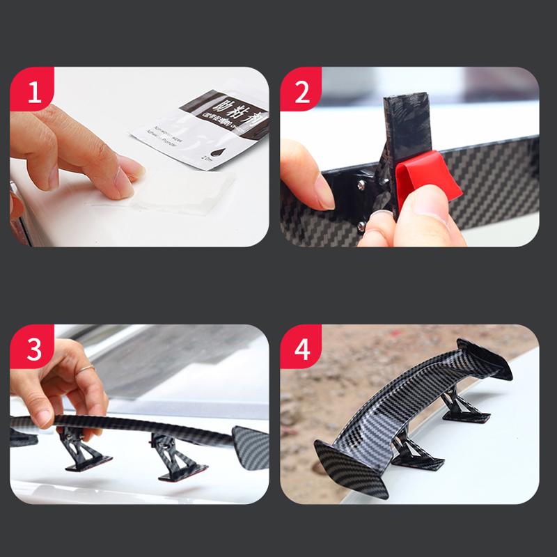 Универсальное автомобильное хвостовое крыло из углеродного волокна, мини модифицированный черный, белый, красный хвост, модель крыльев, автостайлинг, украшение автомобиля