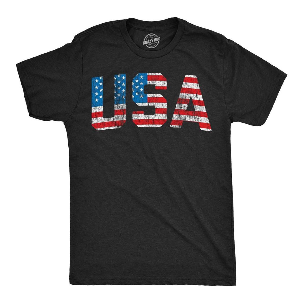Mens Vintage USA Flag T-Shirt, 4th July