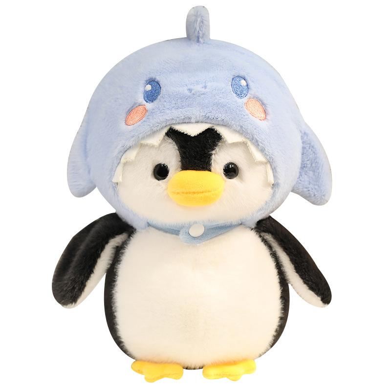 Cartoon Cute Penguin Turned Cat Shark Doll Plush Toy Kitten Doll Children Soothing Doll