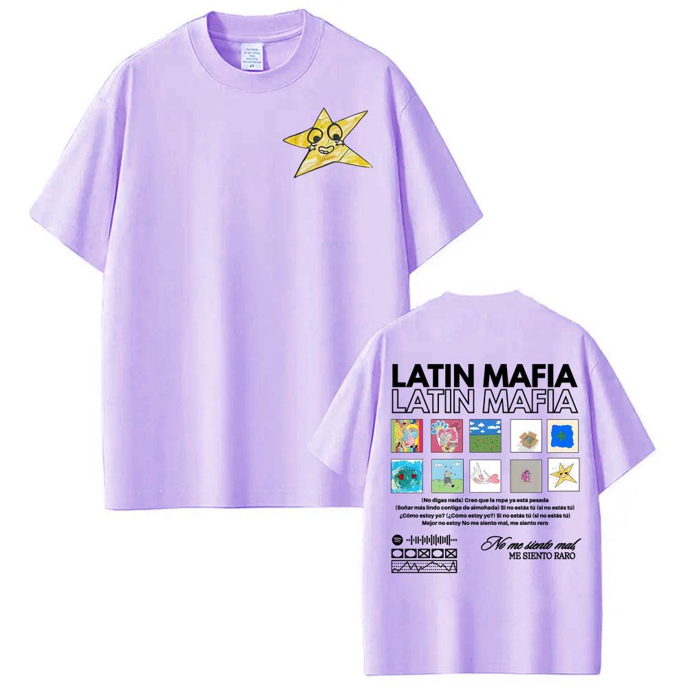 Rock Band Latin Mafia Album Cover T Shirt Unisexs Clothing High Street Hip Hop Punk Tshirts Cotton Oversized Short Sleeve Tshirt