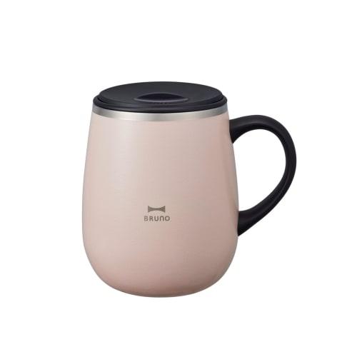 BRUNO Stainless Steel Mug with Lid, Insulates Hot and Cold Drinks, Double-Layered Vacuum Wall, Tall, 460ml, Ivory, BHK263