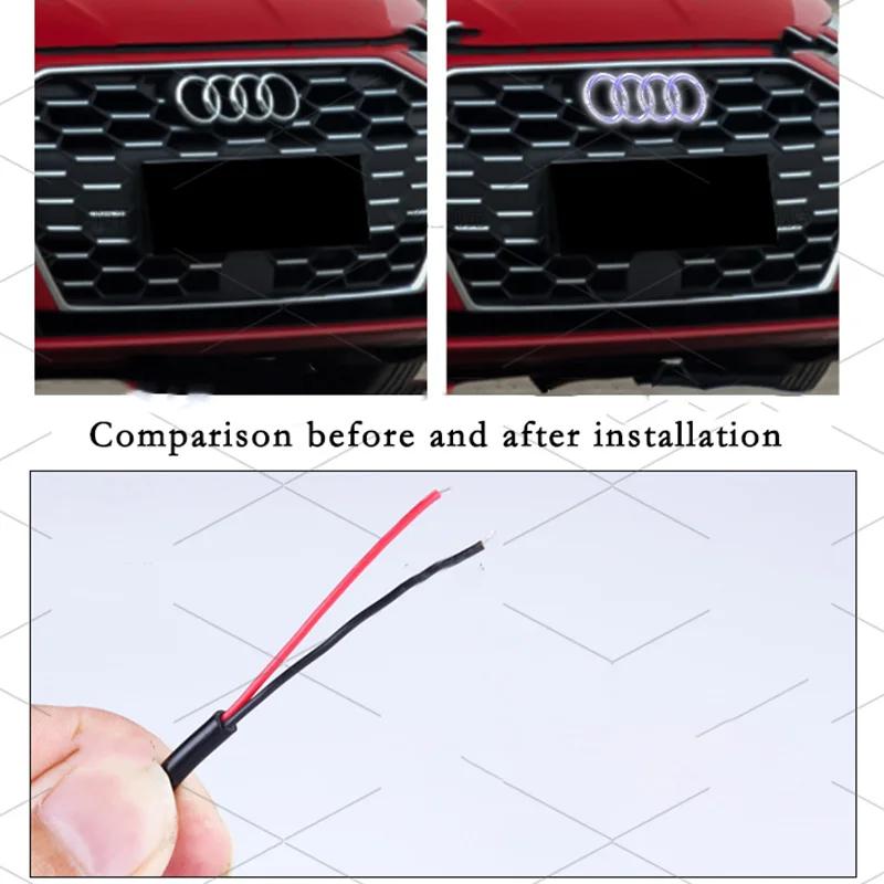 Для Audi S S3 2026 Горячие Для Audi Колпачки на ступицы Audi Автомобиль Светодиодный Логотип Передней Решетки Лампа Статический Белый Свет 249 273 285 мм Для AUDI A3 A4 A5 A6 A7 A8 S3 S4
