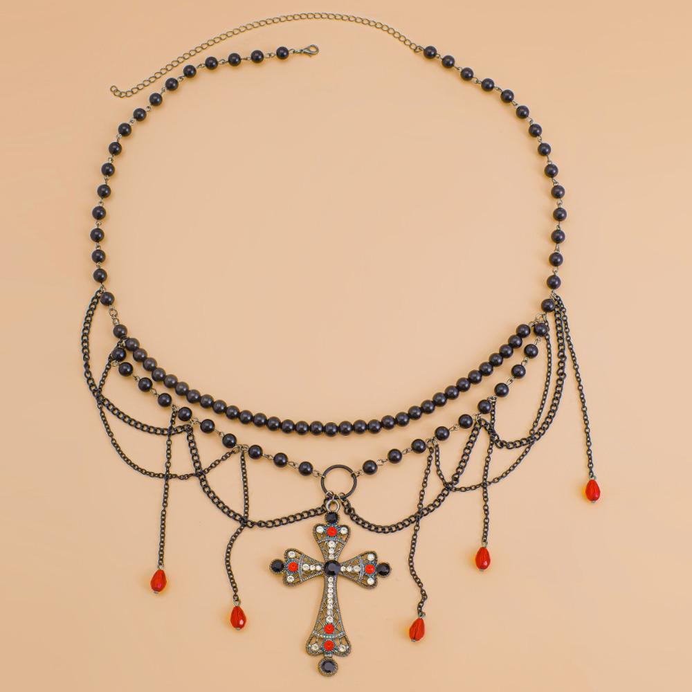 Acrylic Beads Y2K Silver Waist Chain Adjustable Crystal Tassel Waistband Waist Seal