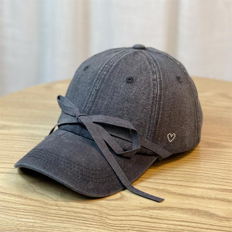 Новая женская кепка с кружевным бантом Hot Diamond Love Denim Cap Baseball Cap