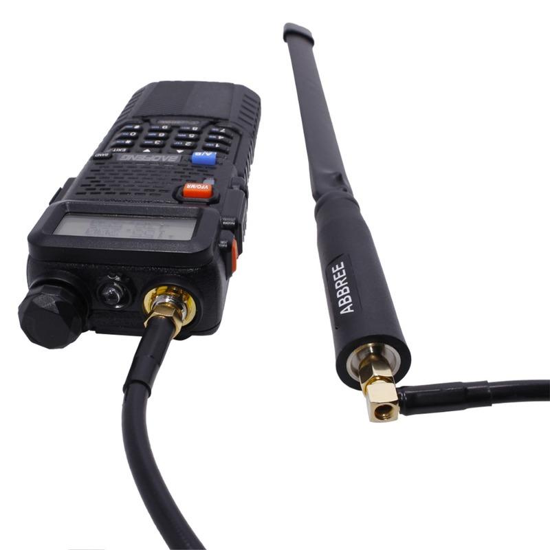 ABBREE AR-152 AR-148 Tactical Antenna SMA-Female Coaxial Extend Cable for Baofeng UV-5R UV-82 UV-9R PLUS Walkie Talkie