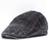 Retro Painter Beret Cotton Flat Cap New Washed Denim Newsboy Caps  Spring