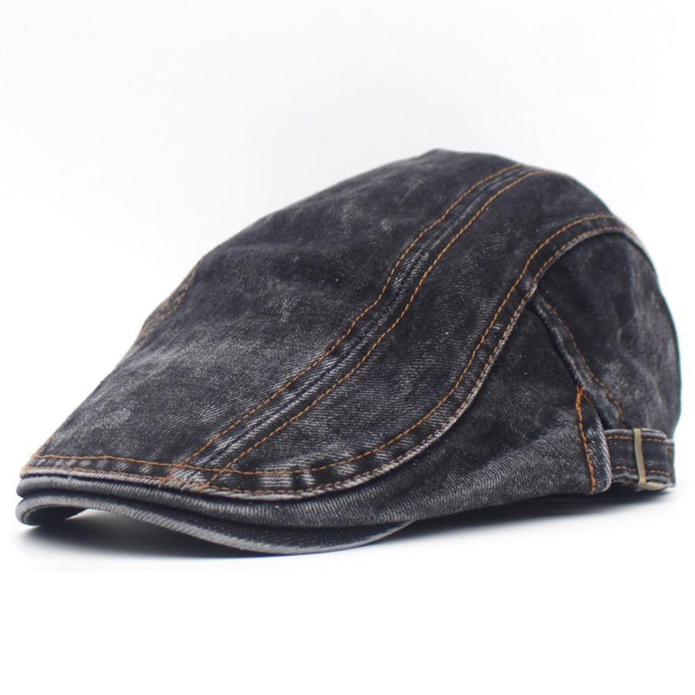 Adjustable Washed Denim Newsboy Caps Cotton Flat Cap Fashion Peaked Cap Spring