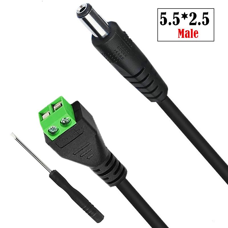 Кабель питания постоянного тока 5.5*2.1/5.5*2.5мм/3.5*1.35мм разъем гнездо-вилка штекерное соединение для светодиодной ленты, камеры видеонаблюдения, видеорегистратора