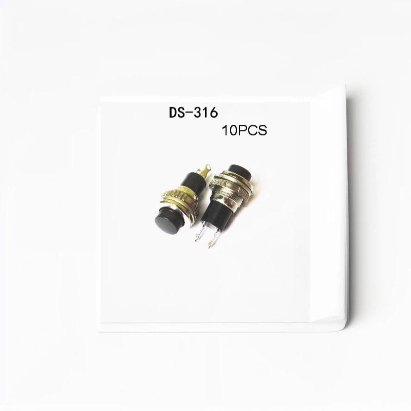 10Pcs 10mm Momentary Push Button Switch DS-314 DS-316 Self Reset Threaded Panel Mount Switch For DIY Electronic Circuit Project