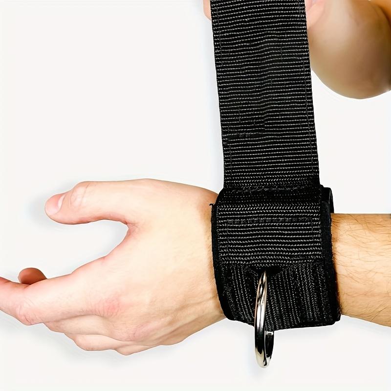 1 пара регулируемых многофункциональных ремней для лодыжек/запястий для кабельных тренажеров - с толстой подкладкой, синтетическая резина, черный, универсальные