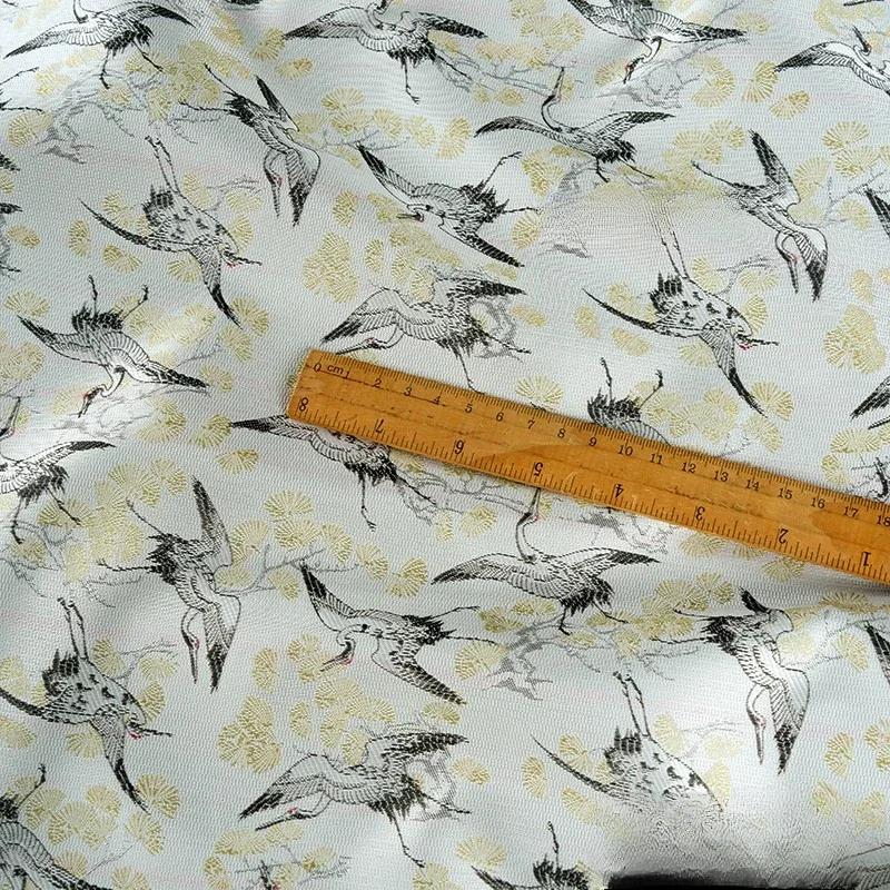50x148 см китайская парча с изображением журавля-феи жаккардовая ткань пальто жилет юбка мягкая не мнется дизайнерская ткань для одежды