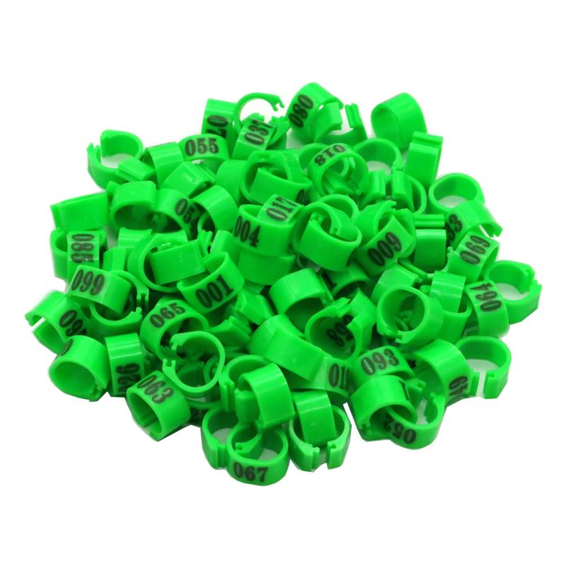 100 Pcs Inner Diameter 12MM 14MM Pigeon Bird Plastic Clip Rings Pigeon Colored Foot Ring No.1-100 Poultry Leg Bands
