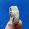 KNC Jewels Круглая огранка Муассанит Вечность Широкий Обручальный Мужской Женский Браслет Серебро 925 Пробы