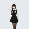 2024 Spring Fake MIni Dress Women Slim Chic Long Sleeve Bow Casual Y2k Mini Dress Female Korean Fashion Elegant Short Party Dress