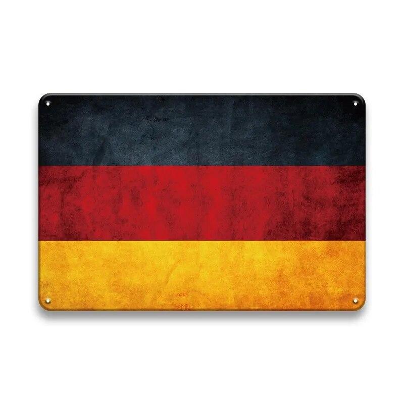 Metal Sign National Flag France Turkey Canada America Wall Decor Tin Sign Country Flag Home Decor Crafts Plaques Metal Poster