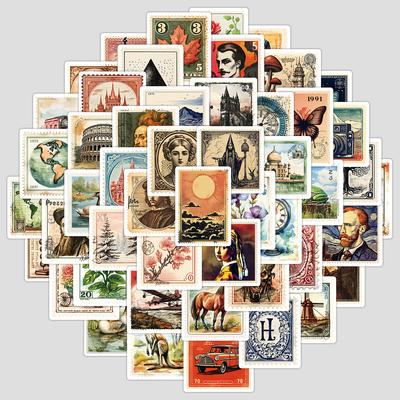 50 Ретро Серия Марок Граффити Наклейки DIY Канцелярские Наклейки Водонепроницаемые Декоративные Наклейки для Водяной Кружки, Компьютера