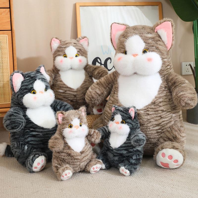 Q Elastic Soft Waxy Cute Bobo Cat Plush Doll Fat Cat Lazy Cat Hug Soothing Home Ornament Rag Doll