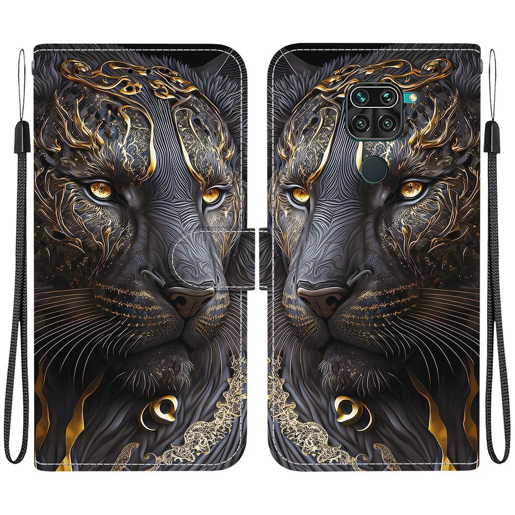 Чехол-книжка из искусственной кожи ручной работы для Xiaomi Redmi 10X 4G/ Redmi Note 9 (4G) Противоскользящий ударопрочный чехол с ремешком на запястье и дизайнами в виде сердец/роз и кошек