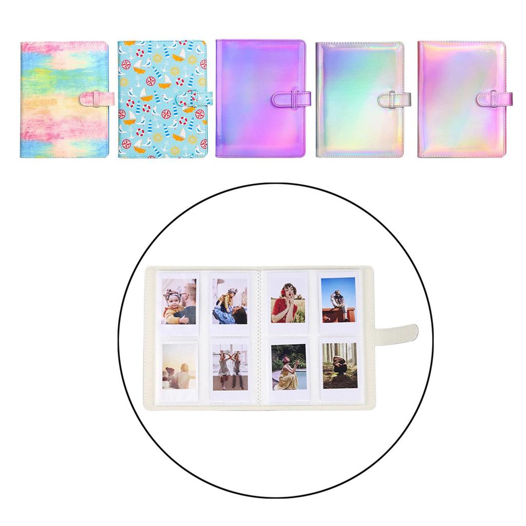 Портативный мини-фотоальбом из ПУ-кожи на 128 карманов для камеры Instax Mini