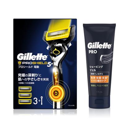 Gillette ProShield Power main body 3 сменный гель для бритья 175 мл Бритва для чувствительной кожи Мужская (с лезвиями) + [покупка комплекта] Мужской