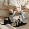5 Pairs of Women's Autumn and Winter Socks Thickened Warm Tube Socks Retro Simple Fashion Stockings