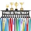 Medal Display Rack With 15 Hooks Wall-Mounted Trophy Stand Key Hooks Suitable For Medals, Ribbons, And Decorations, Room Decor
