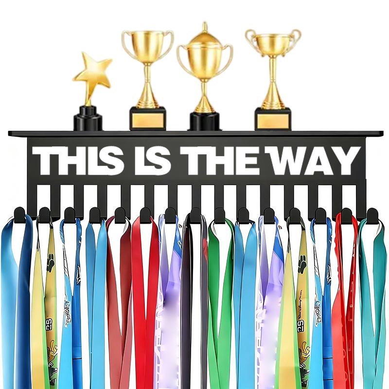 Medal Display Rack With 15 Hooks Wall-Mounted Trophy Stand Key Hooks Suitable For Medals, Ribbons, And Decorations, Room Decor