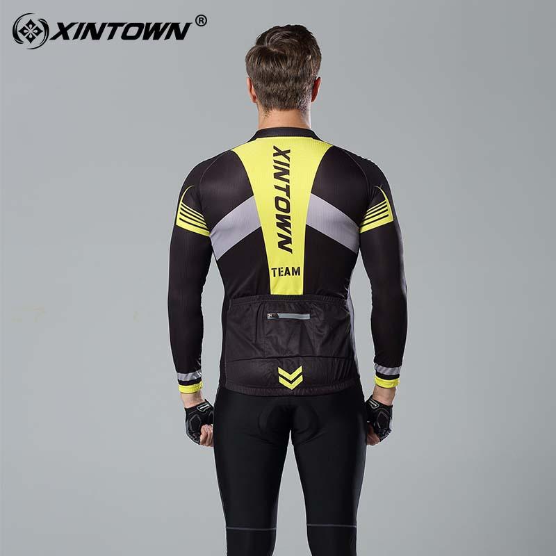 Mens Long Sleeve Cycling Jersey Set Mountain Bike Clothing With Silicone Pad