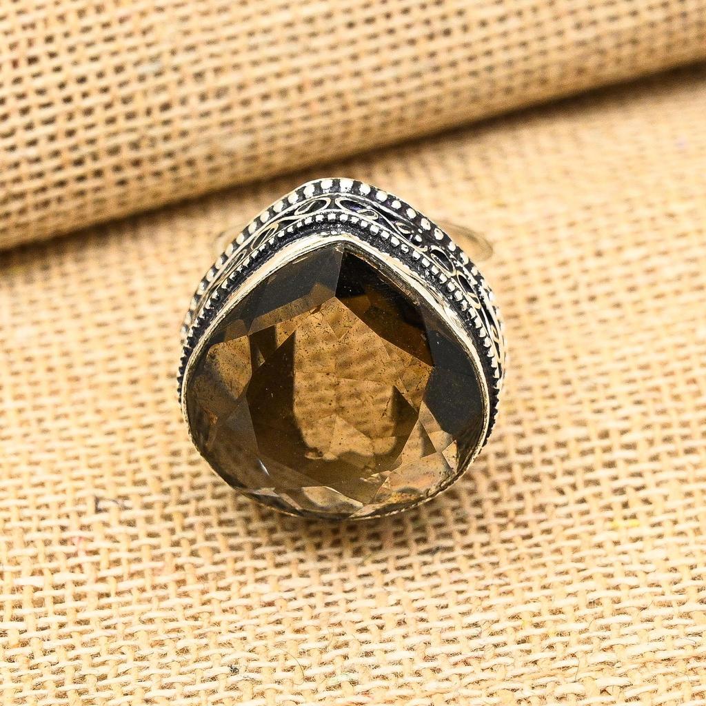 Замечательный дымчатый топаз, драгоценный камень, ювелирные изделия ручной работы из твердого серебра 925 пробы