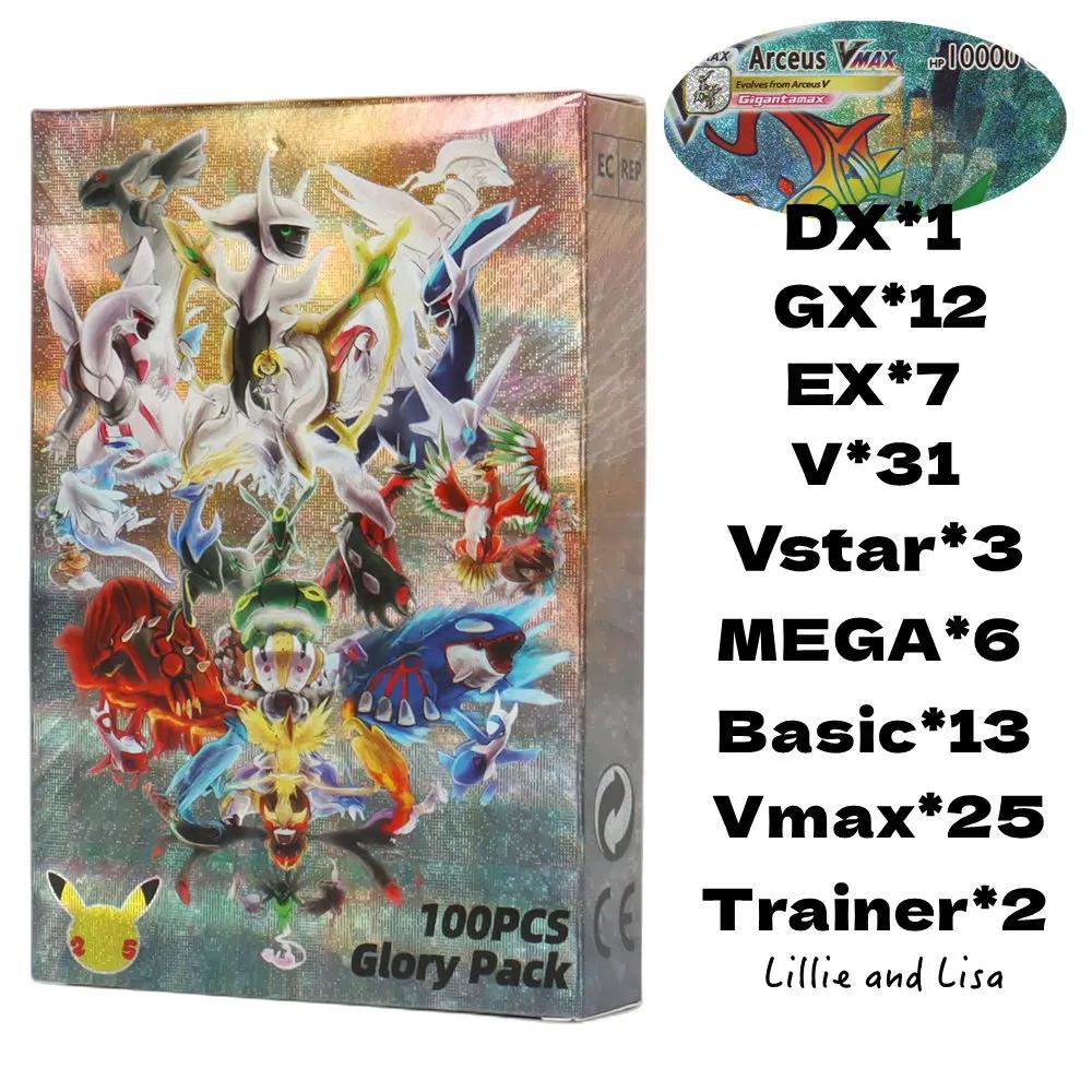 60/100Pcs English Cards Shining MEGA GX Vmax TAG EX Vstar V Collection Cards Toys Children Gift