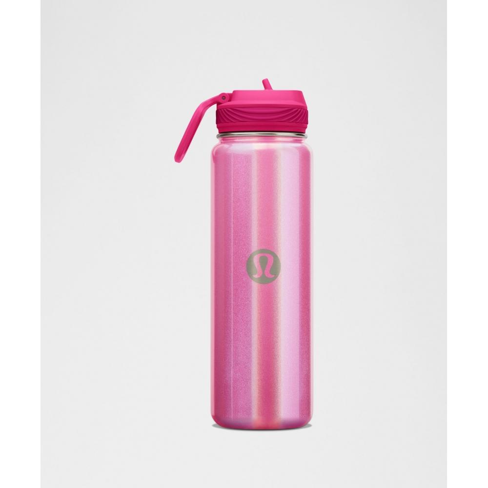 Lululemon Back To Life Sport Bottle 24oz Straw Lid  Iridescent Jewelled Magenta
