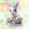 1/3 шт пасхальные мультяшные кролики подвесные украшения с шнурком легко повесить 2D акриловые украшения подвески для зеркала заднего вида