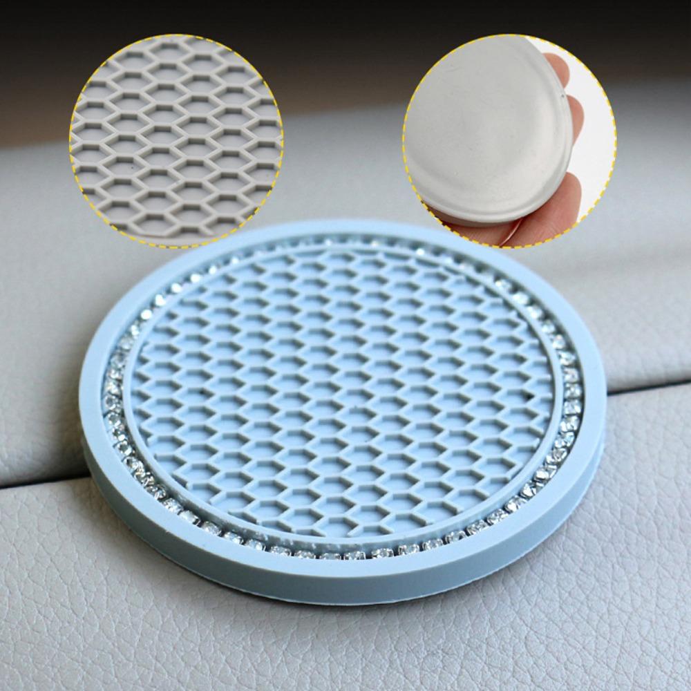 PVC Beverage Coaster Anti-Slip Drink Holder New Bling Car Coasters