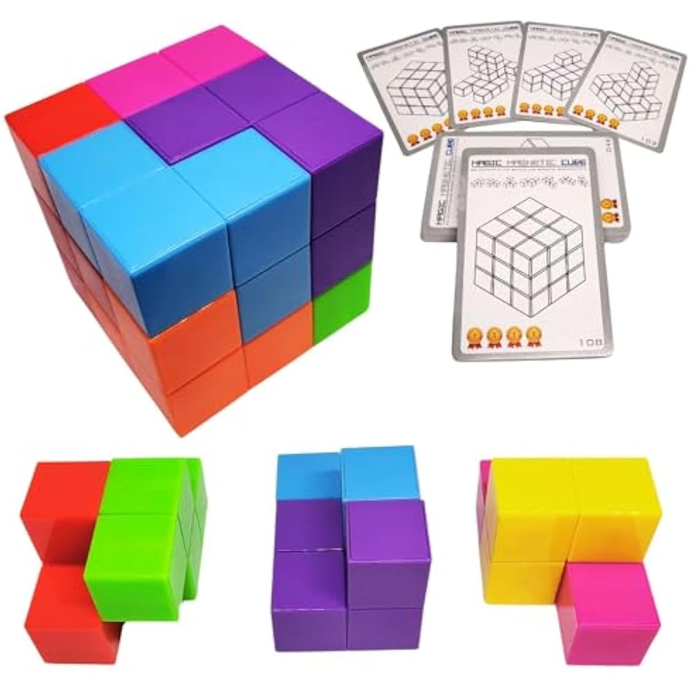 (XINBIDA) MAGCUBE Магкуб Магнитные кубики Тетрис Образовательные игрушки 3D Пазл (Набор из 2)