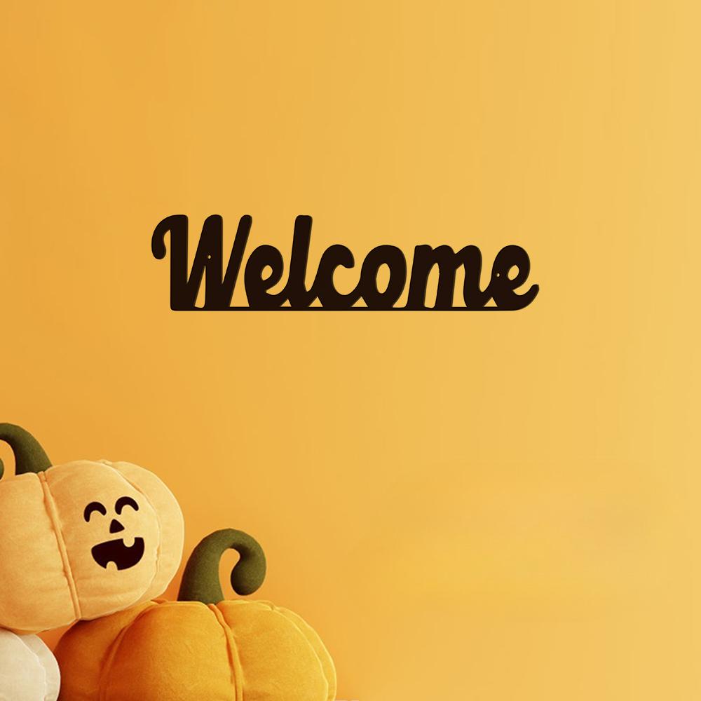 1 шт. Подходит для гостиной, Добро пожаловать, черное металлическое настенное украшение, для входной двери, Добро пожаловать, друзья в гости или клиенты, декор комнаты