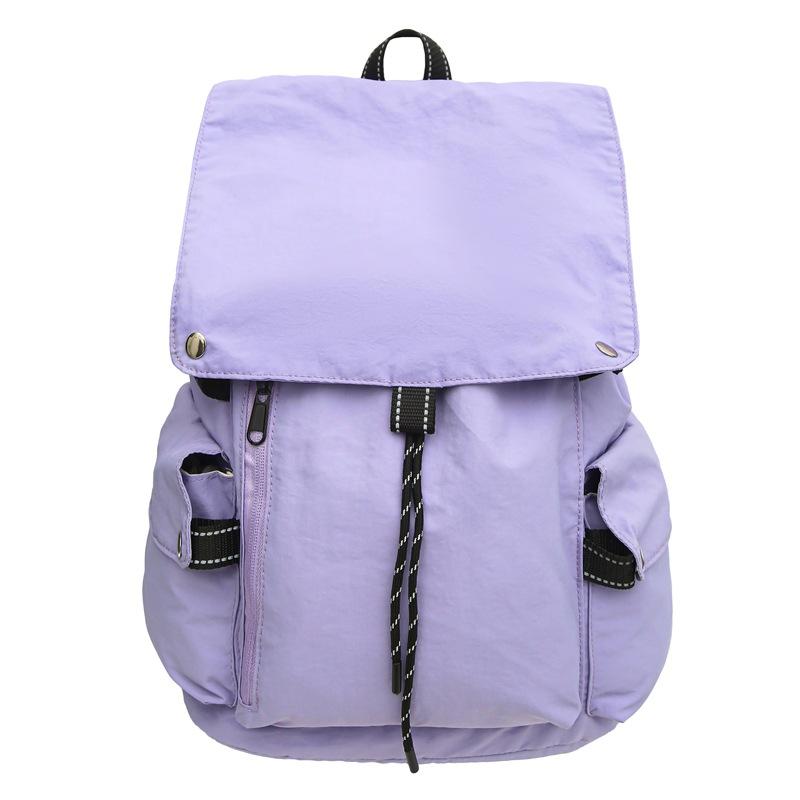 2025 New Korean Niche Casual Simple Style Solid Color Backpack Women's Commuting Versatile Large-capacity Student Schoolbag