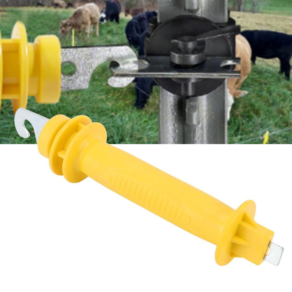 Yellow Electric Fence Gate Handle PE Insulated Fence Grip Gate Grip Bar Electric Fence Gate