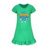 5195 Kids Girls Steal a Brainrot 67 Six Seven Printed Ruffle Short Sleeves Casual Dress