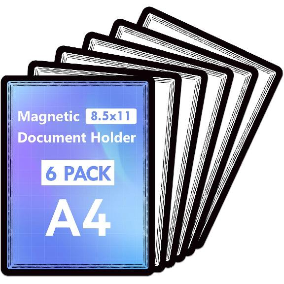 Magnetic Sticky Frames 4X6 with No-Residue Adhesive Backs,Work For Smooth Surface-Windows/Door/Glass/Ceramic,Black Dots Decoration Border,Photo Paper