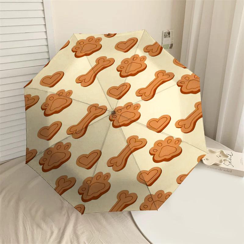 1PC bone heart Umbrella-8-Rib Reinforced Portable Folding Travel Suitable for All Seasons Outdoor Daily Use -J0346