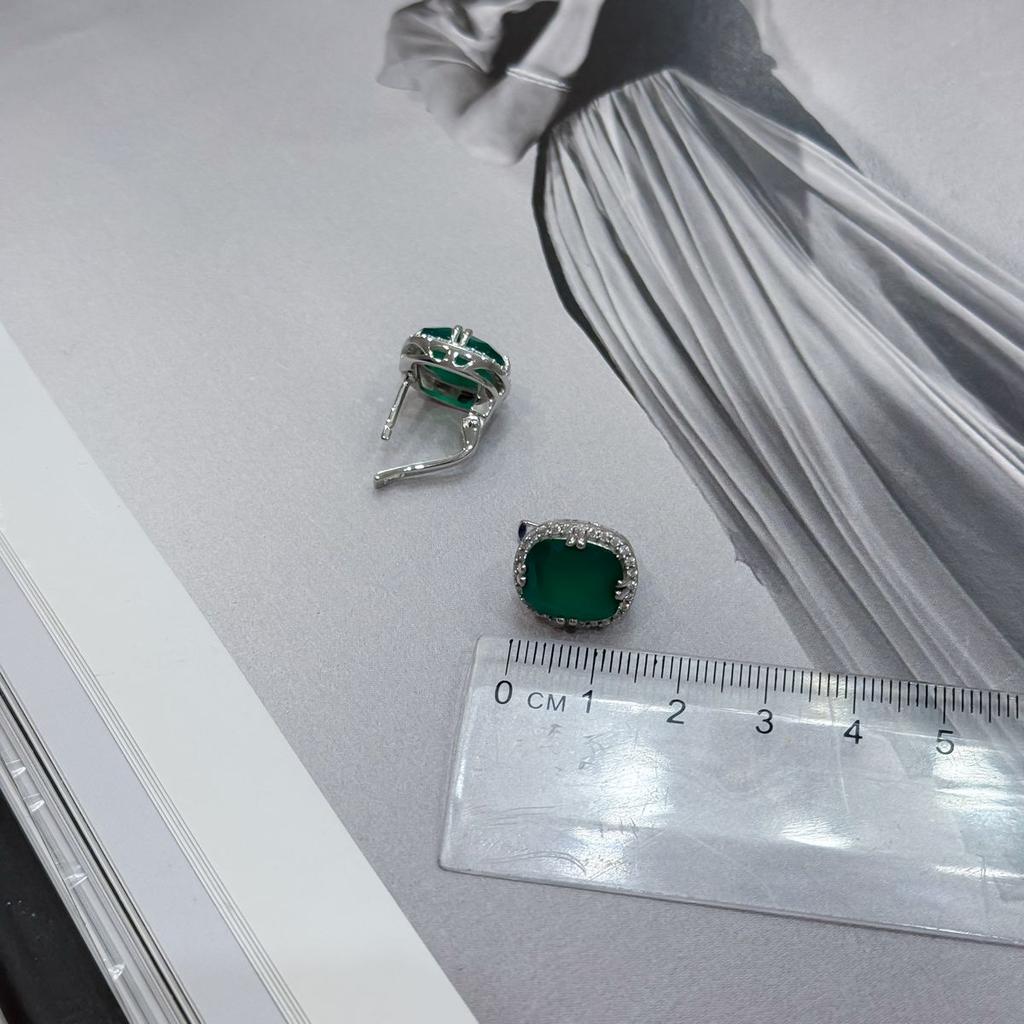 Серебряные серьги с натуральным агатом 10.207ct (2170877)