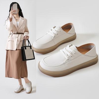 Универсальные туфли-балетки на шнуровке с мягкой подошвой и мягким верхом для повседневной носки для женщин