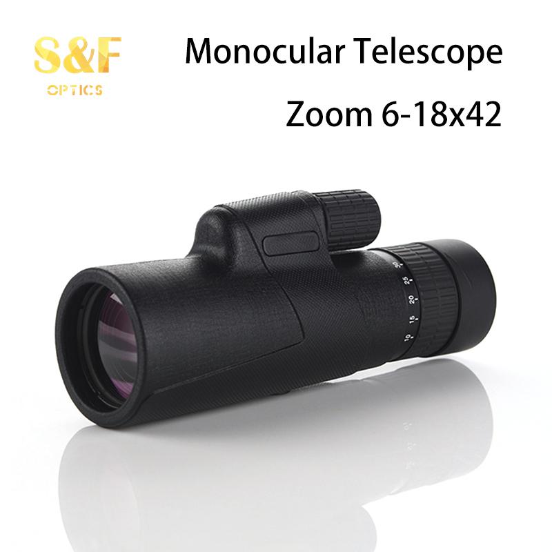 Outdoor Mini Portable Monocular 6-18x42 Zoom Ed Glass Binocular Telescope For With Bak4 Prism