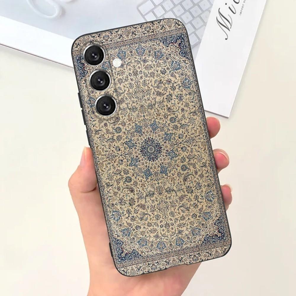 Чехол для телефона с цветочным узором в персидском стиле для Samsung S25, S24, S21, S22, S23, S30, Ultra, S20, Plus, Fe, Lite, Note, 10, 9, 5G Черный чехол