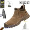 Mens Safety Shoes With Steel Toe Waterproof Boots Puncture Proof Anti-smash Men Outdoor Construction Anti-corrosion Work Shoes