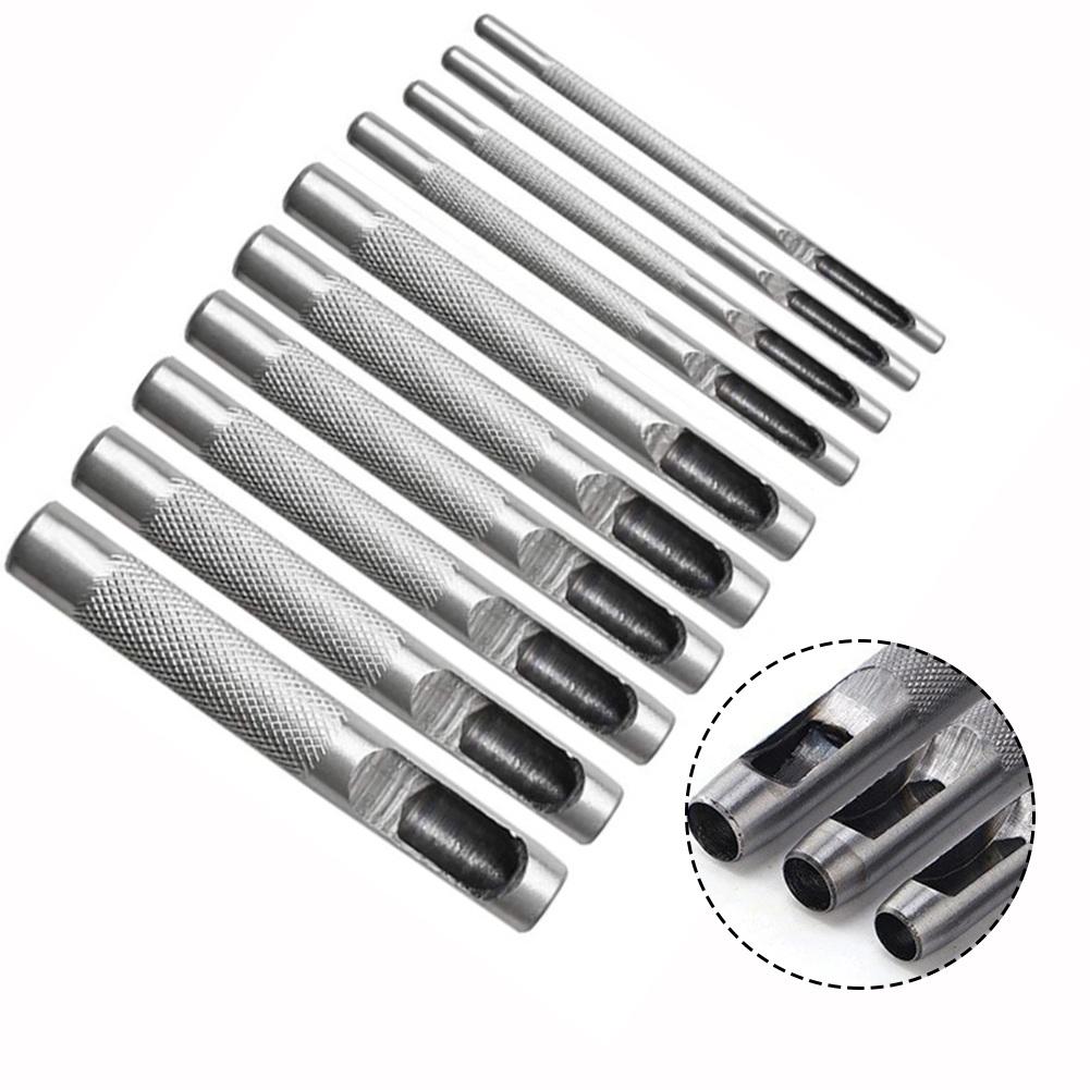 10pcs Leather Hole Punching Tools Leather Hollow Drilling Puncher Kit 1-10mm Clothing Leathercraft DIY Accessories