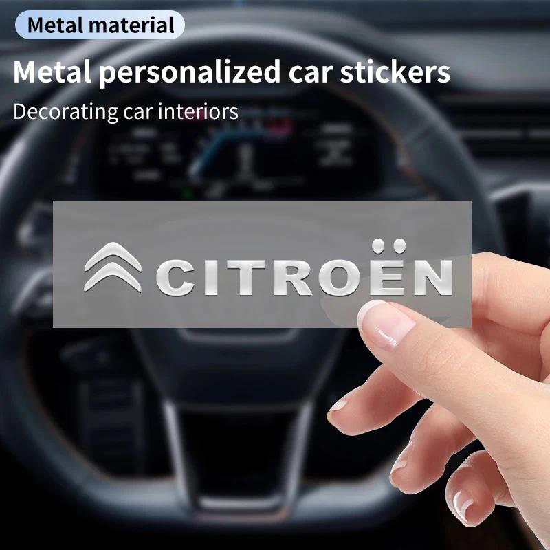 4/8pcs 3D Metal Car Emblem Sticker Interior Styling For Citroen C4 C3 C1 C2 Berlingo Celysee Cactus Picasso Saxo VTS C Elysee DS ama123