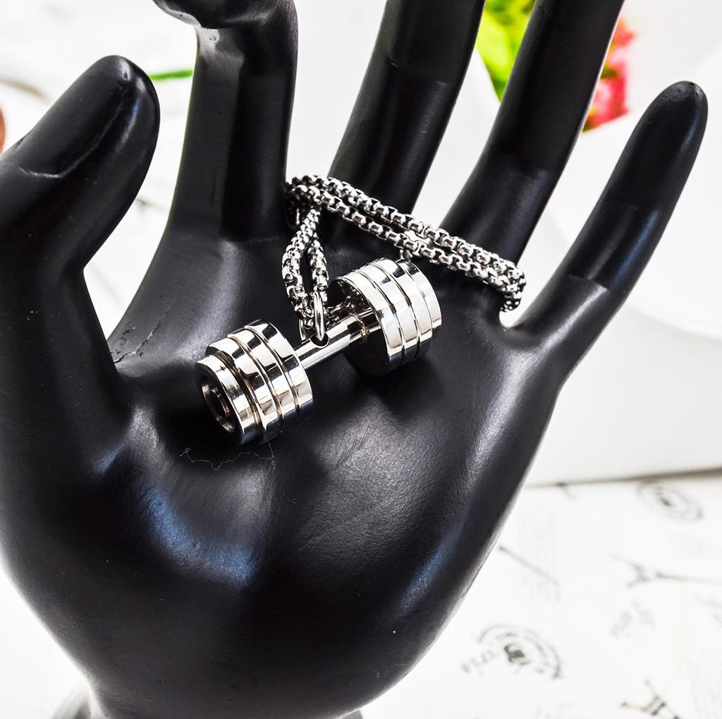 Ожерелье Temu Shein с подвеской в виде мультяшной гантели для хип-хоп моды и мужского подарка