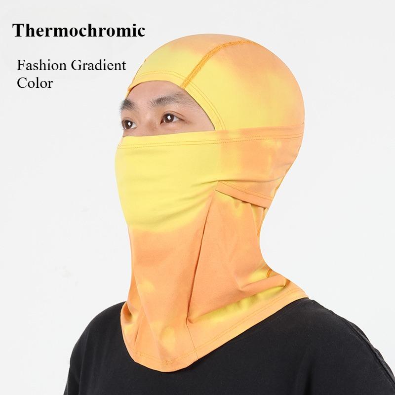 Winter cycling warm mask breathing discoloration hood skiing velvet thickened windproof and cold thermal induction mask