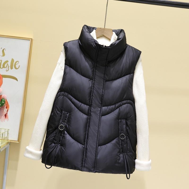 Women's Winter Short Cotton Vest, New Thermal Cotton Vest Jacket, Loose Down Cotton Vest In Autumn and Winter